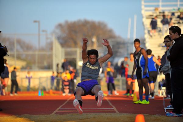 Track students compete at the Richardson Invitational track meet. Photo by Besa Shala