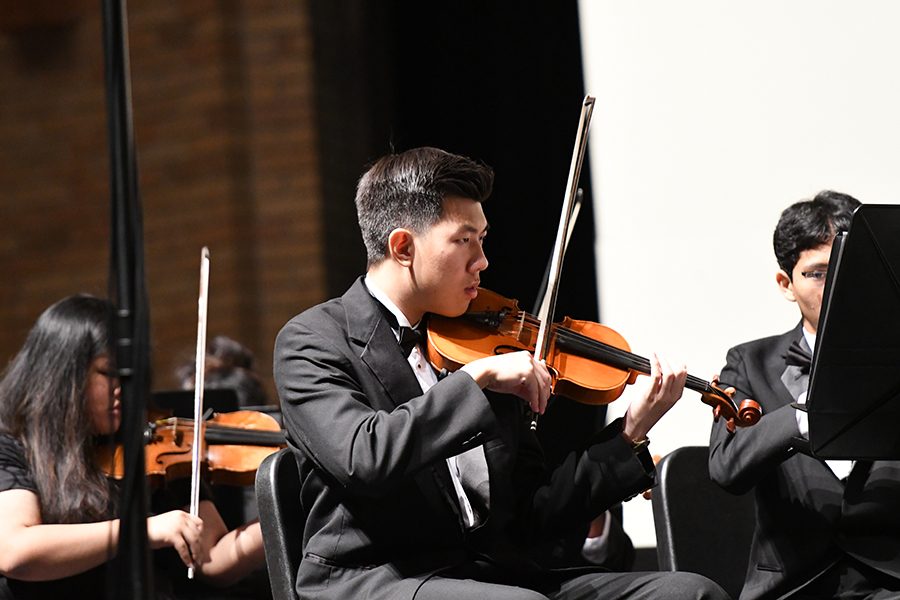 Senior Randy Liu, a member of Chamber Orchestra, was a part of the group that was ranked #19 in the state. Photo by Ana Gutierrez