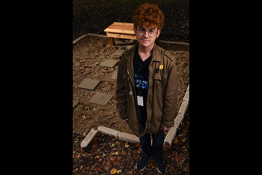 When senior Jake Parrish had to come up with a project for his Eagle Scout badge, he immediately thought of an old idea he had about providing a place at RHS for students to escape stress and reduce anxiety. Talon Photo by John Hydrick