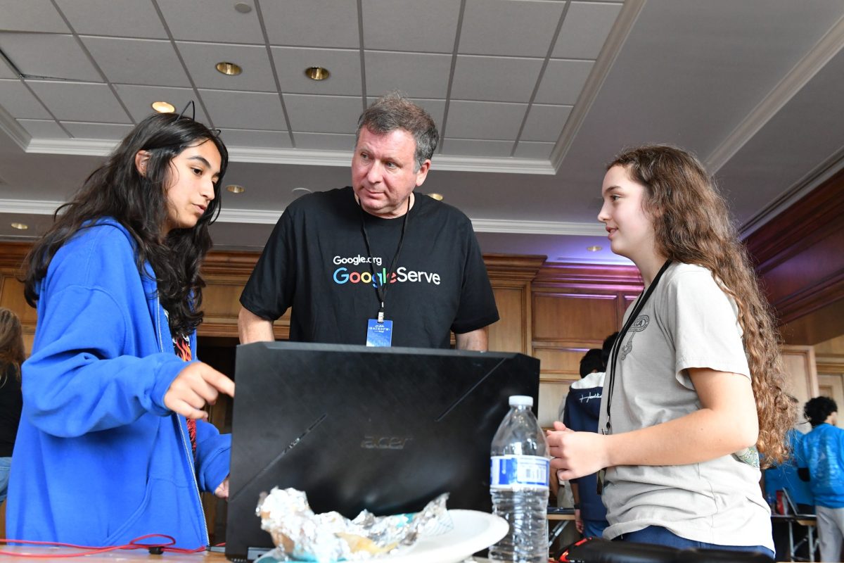 The Computer Science Magnet competed in the State Farm Hack-a-thon taking home iPads for placing 1st. Photo credit: Jesus Serrano