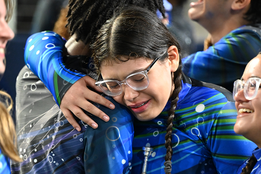 Adriana Calderon embraces her senior band friend in a teary hug after finding out their band has won first.
"Hearing our name made me cry because how could you hold that emotion and not cry," Calderon said. "I knew that all the hard work we had put in, it was worth the win."
The Golden Eagle Band won 1st place at the US Bands Southwestern Championships after narrowly missing State at UIL regionals