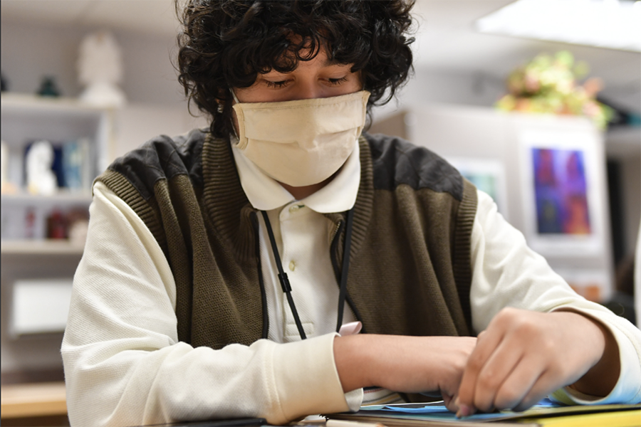 Eyes focused on his climate change piece for his AP Sustained Investigation, junior Ryan Rodriguez used colored pencils to layer his work. Rodriguez has a TikTok account where he showcases his art, and he has amassed more than a hundred thousand followers.

“I find it kind of fun to share with other people ‘cause they give you criticism if you need it, they help you improve, and also they give you compliments,” Rodriguez said.