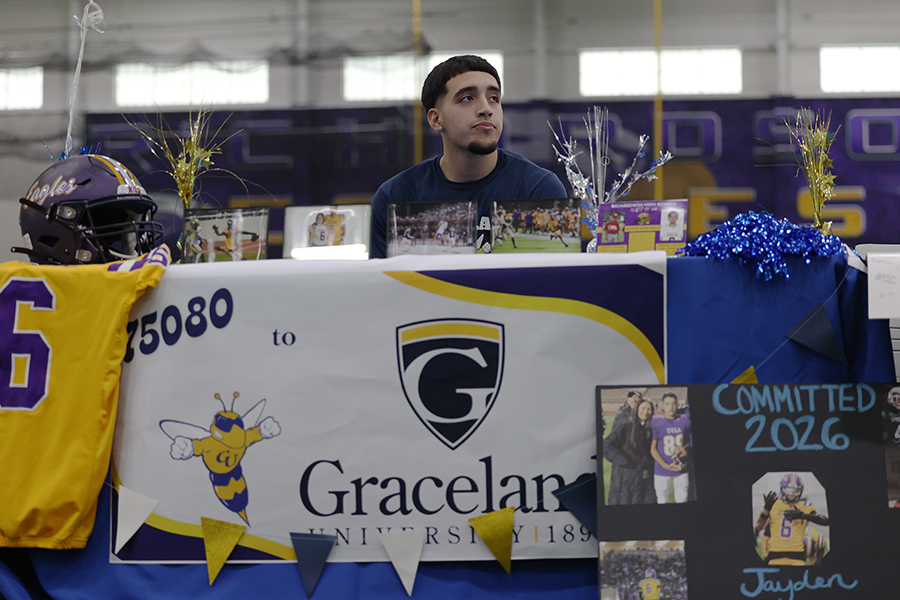 Senior Jayden Hernandez signed to Graceland University for football.